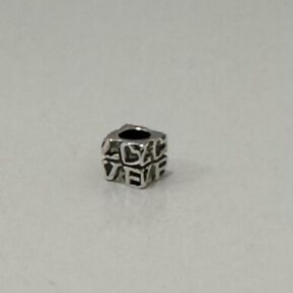 Love Block Charm Silver Bracelet/Necklace